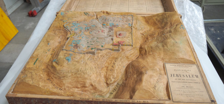 Planrelief von Jerusalem aus Gips von 1885